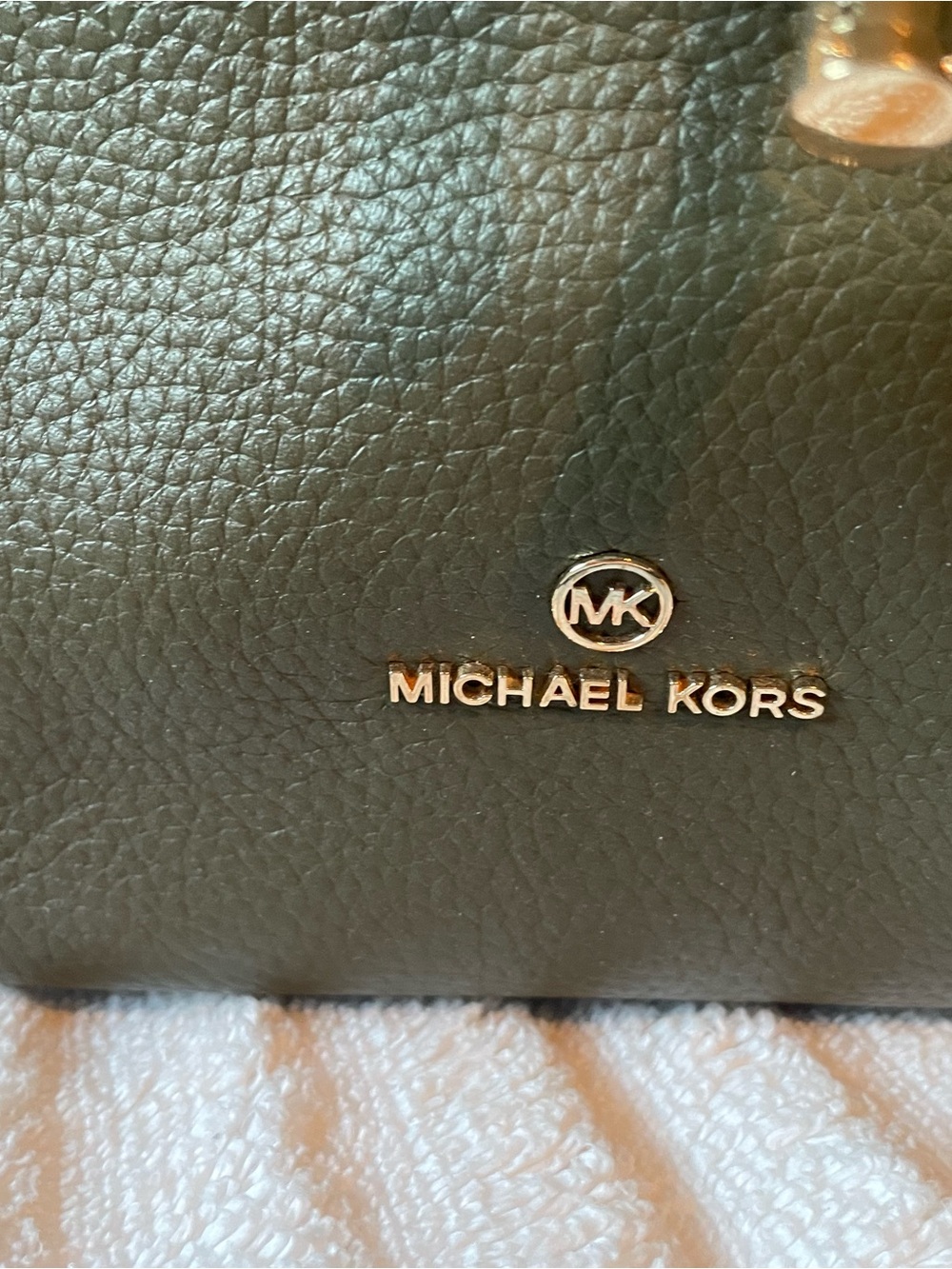 Michael Kors Olive Drawstring Pebbled Leather Tote - Picture 3 of 5